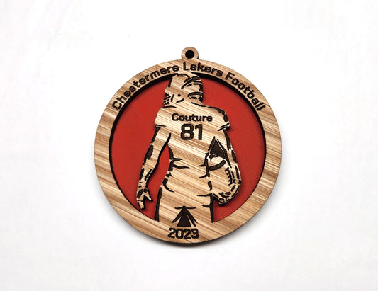 Layered Football Player Ornament