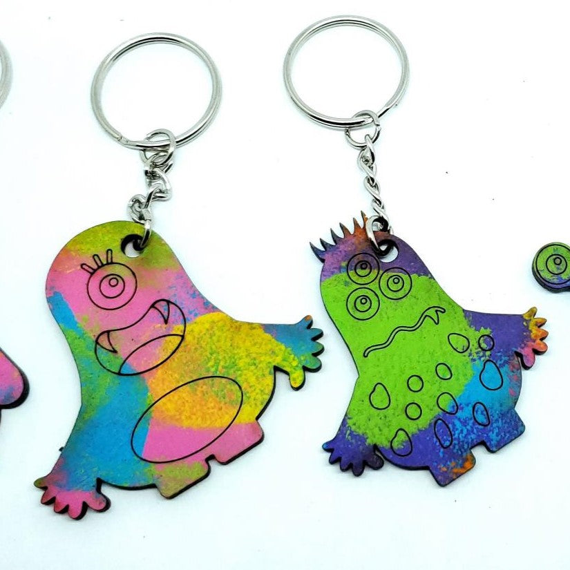 Tie Dye Monster Keychain